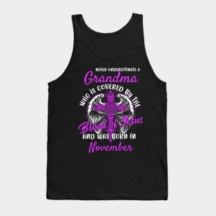 Christian Grandma who was Born in November Birthday Faith Gift Tank Top